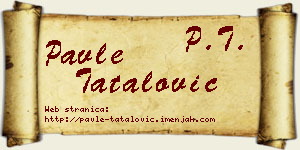 Pavle Tatalović vizit kartica